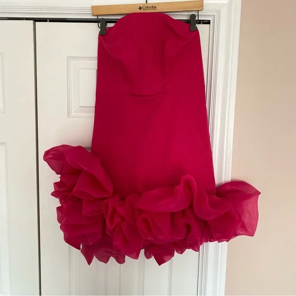 OOAK Strapless Fuchsia Dress - Picture 2 of 8